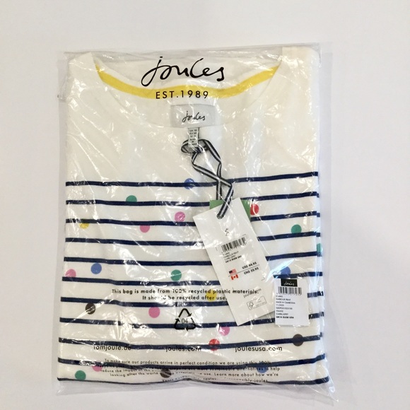 Joules 100% Cotton Polka Dot Striped Coastal Long Sleeve Top Sz 6 - Picture 13 of 13